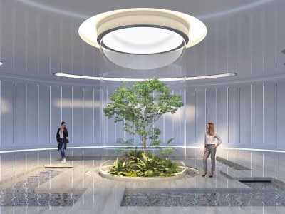 现代室内景观造景3D模型下载